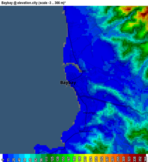 Baybay elevation map