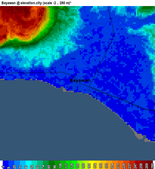 Bayawan elevation map