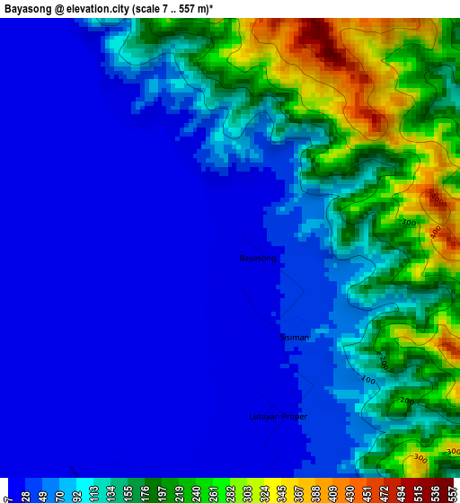 Bayasong elevation map