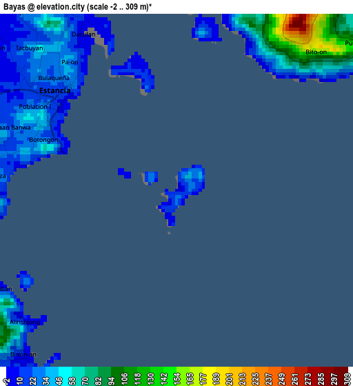 Bayas elevation map