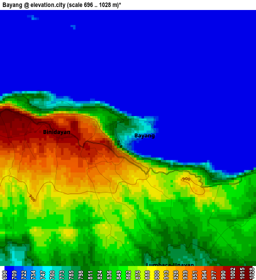 Bayang elevation map