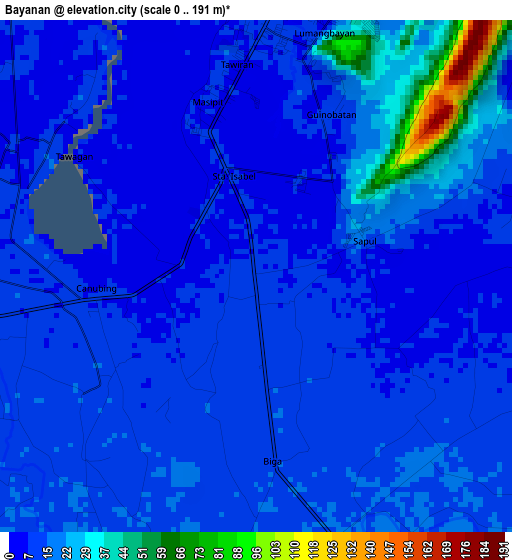 Bayanan elevation map