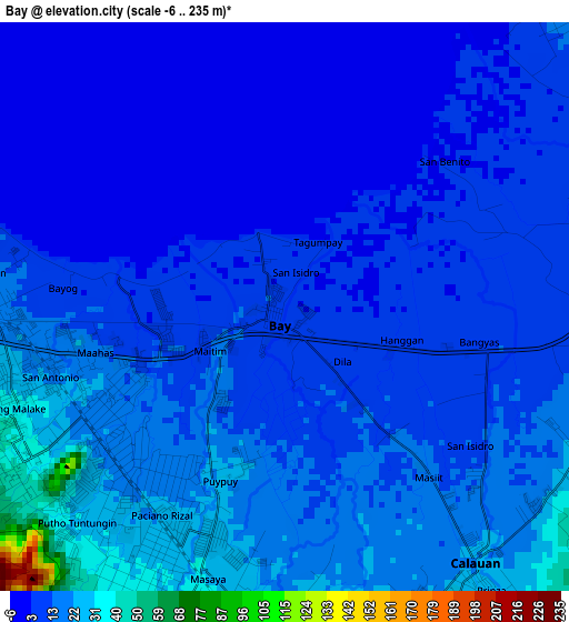 Bay elevation map