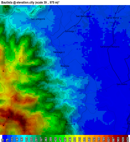 Bautista elevation map