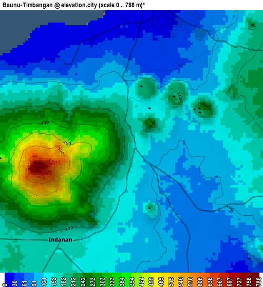 Baunu-Timbangan elevation map