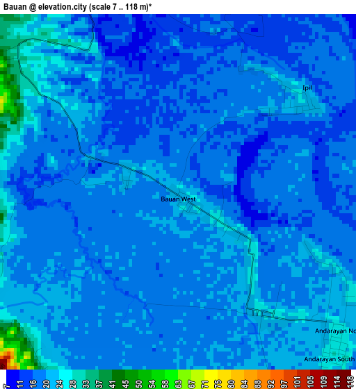 Bauan elevation map