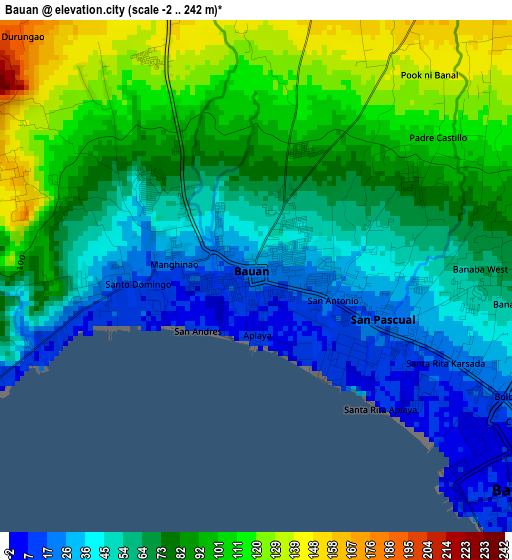 Bauan elevation map