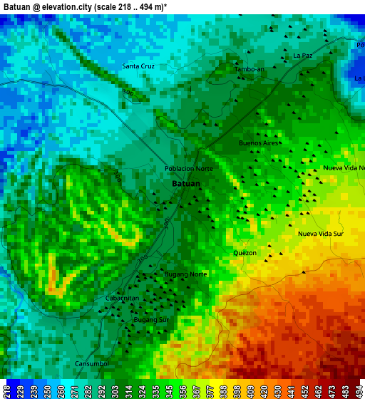 Batuan elevation map