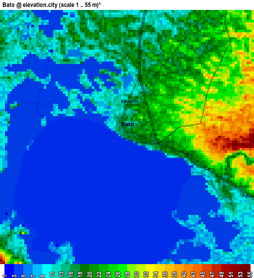 Bato elevation map