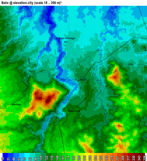 Bato elevation map