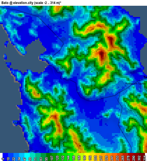 Bato elevation map