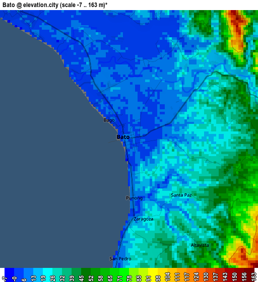 Bato elevation map