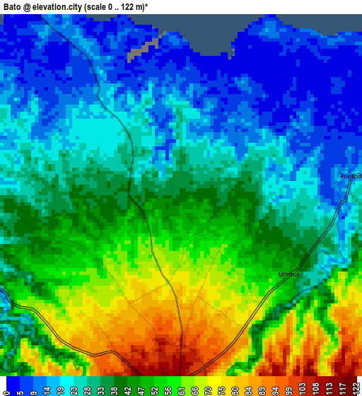 Bato elevation map