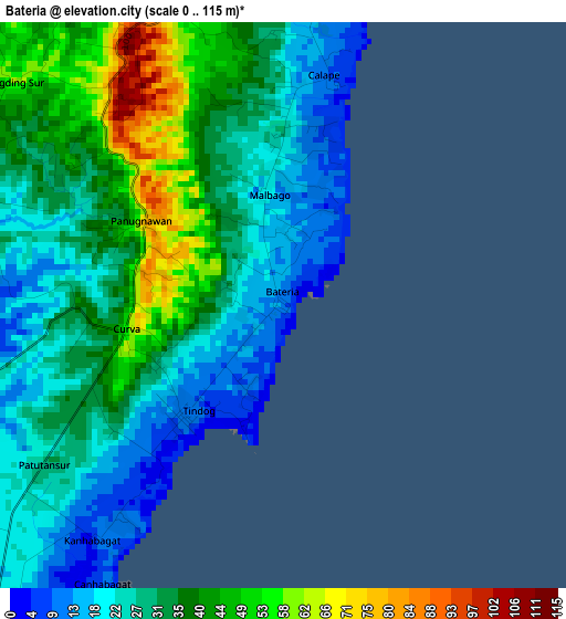 Bateria elevation map