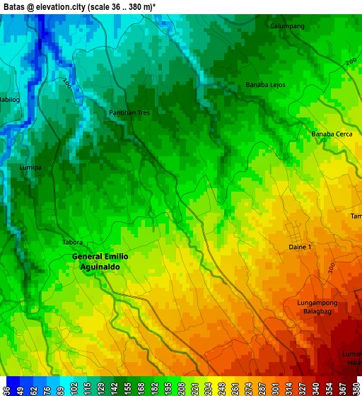 Batas elevation map