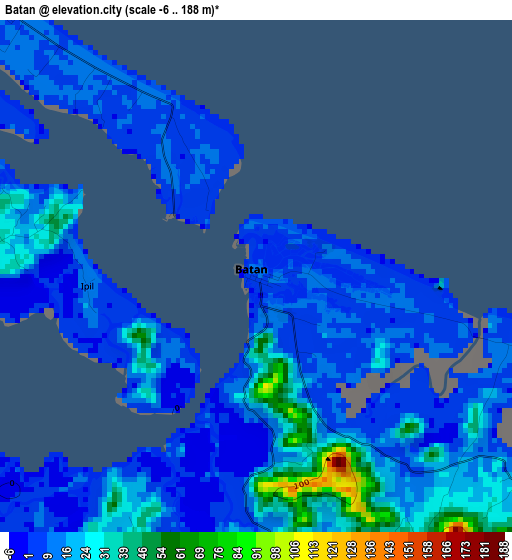 Batan elevation map