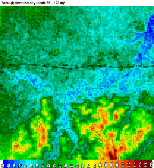 Batal elevation map