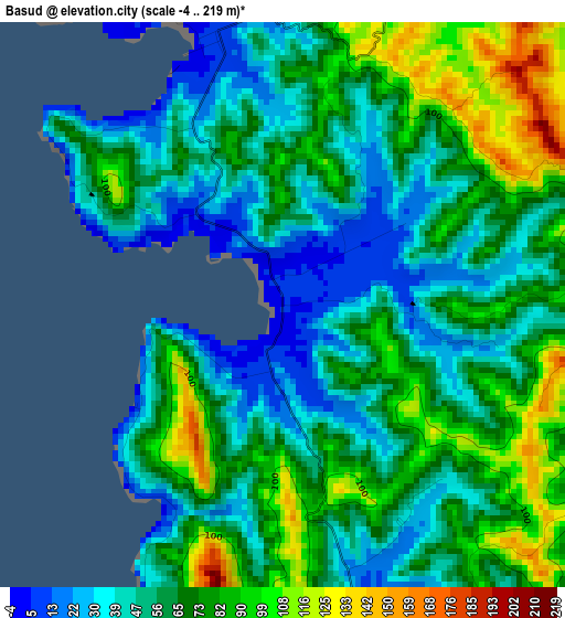 Basud elevation map