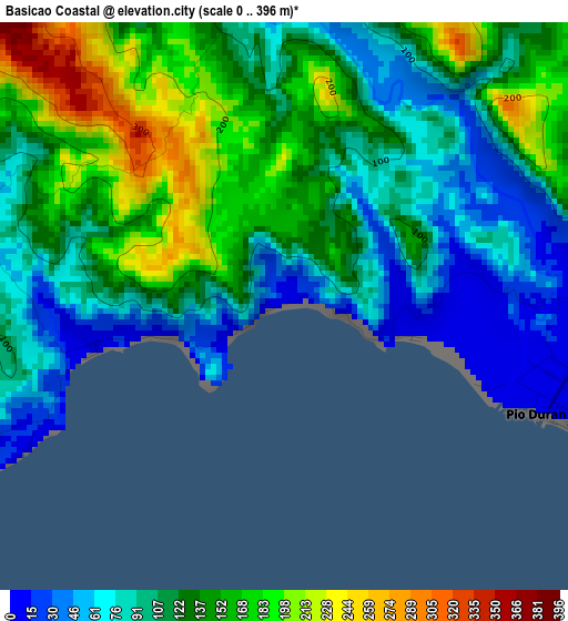 Basicao Coastal elevation map