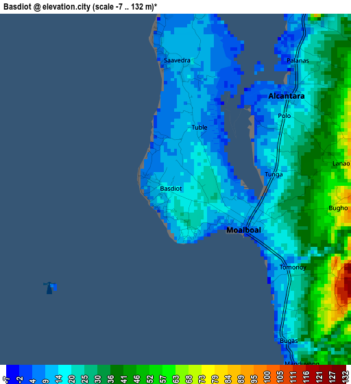 Basdiot elevation map