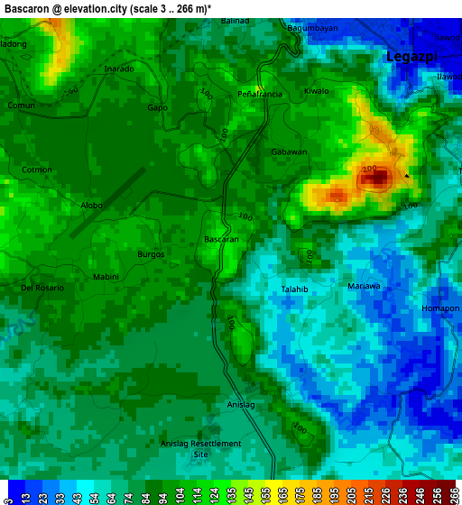 Bascaron elevation map