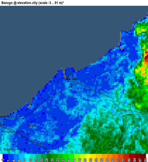 Barugo elevation map