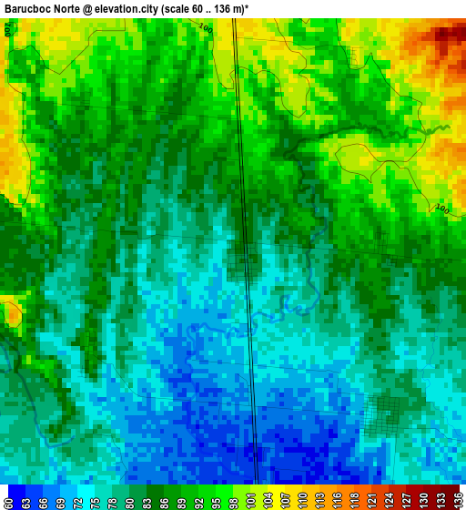 Barucboc Norte elevation map