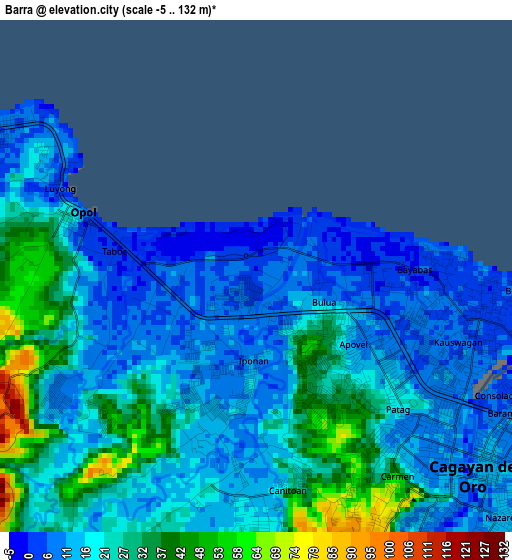 Barra elevation map