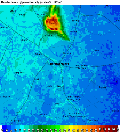 Barotac Nuevo elevation map