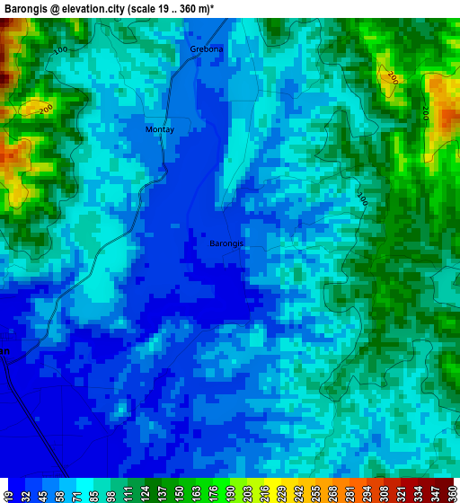 Barongis elevation map