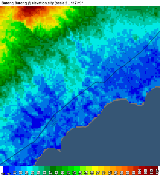 Barong Barong elevation map