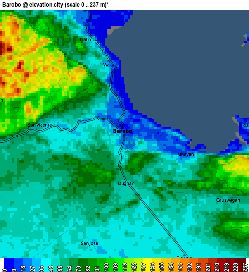 Barobo elevation map