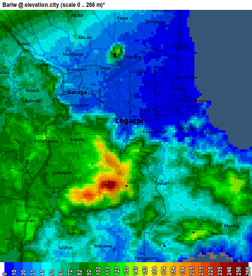 Bariw elevation map