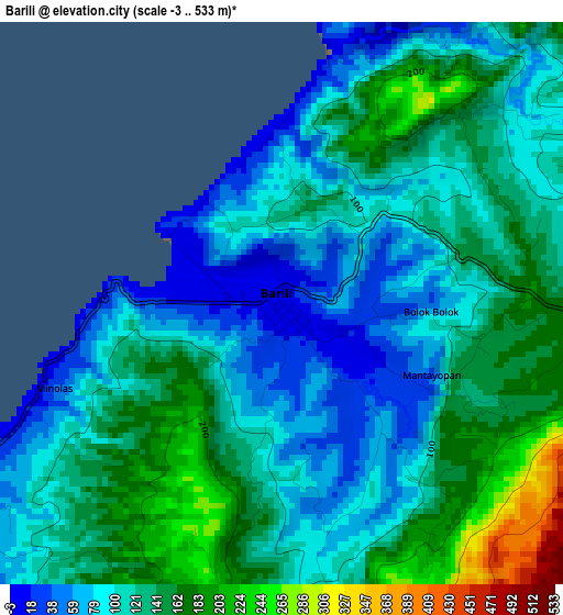 Barili elevation map