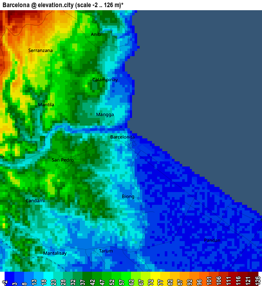 Barcelona elevation map