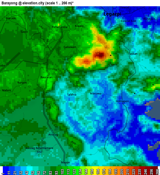 Barayong elevation map