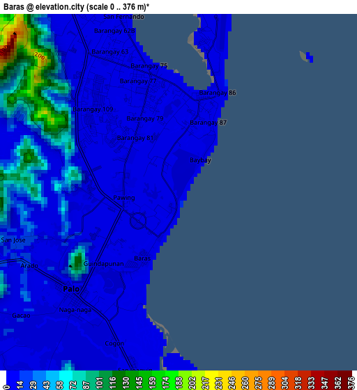 Baras elevation map