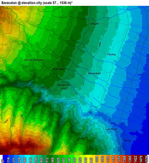 Baracatan elevation map