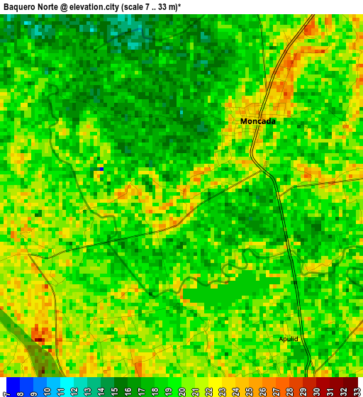 Baquero Norte elevation map