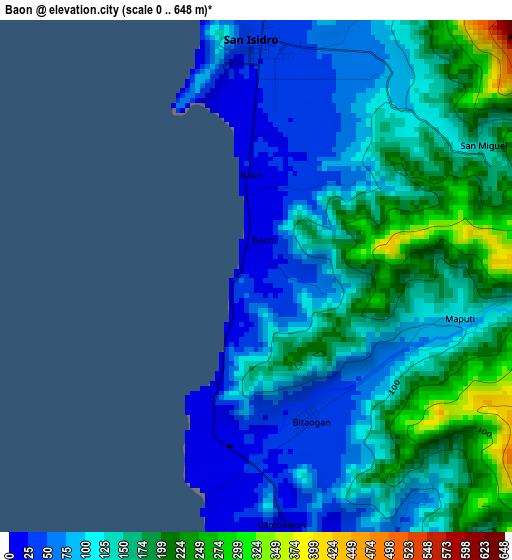 Baon elevation map