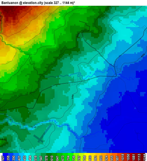 Bantuanon elevation map