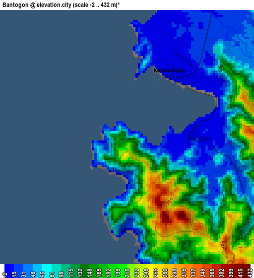 Bantogon elevation map