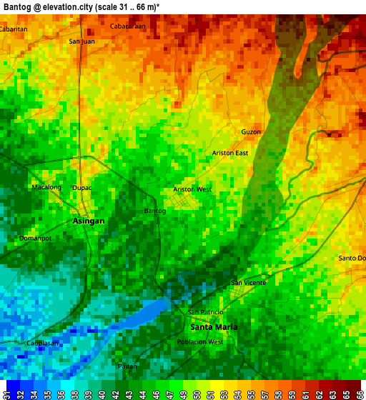 Bantog elevation map