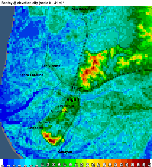 Bantay elevation map