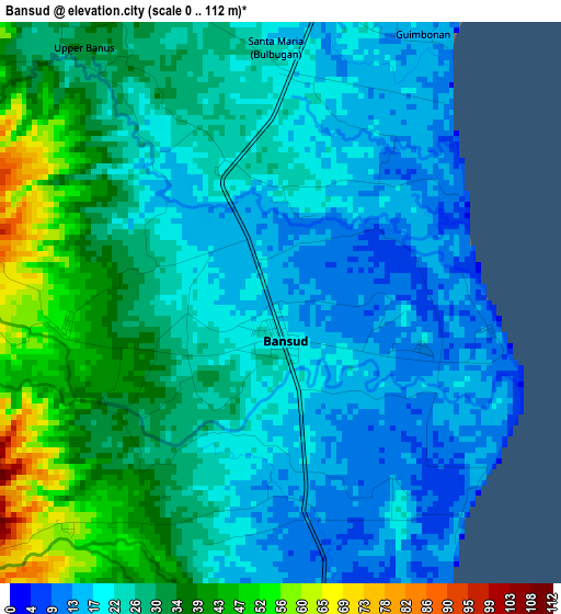 Bansud elevation map