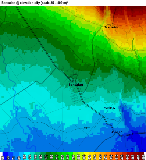 Bansalan elevation map