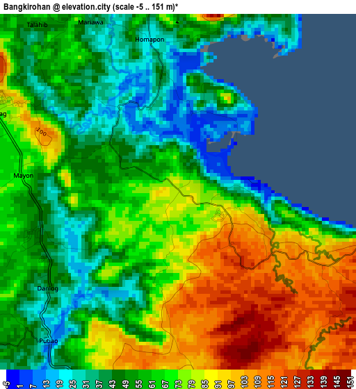 Bangkirohan elevation map