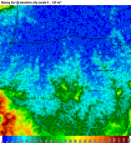 Banog Sur elevation map