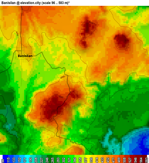 Banisilan elevation map