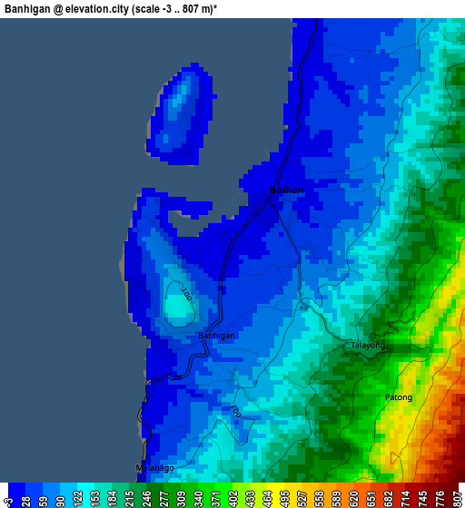 Banhigan elevation map